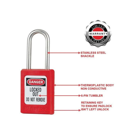 Master Lock Lockout Padlock – 35mm Body & 4.76mm Stainless Steel Shackle