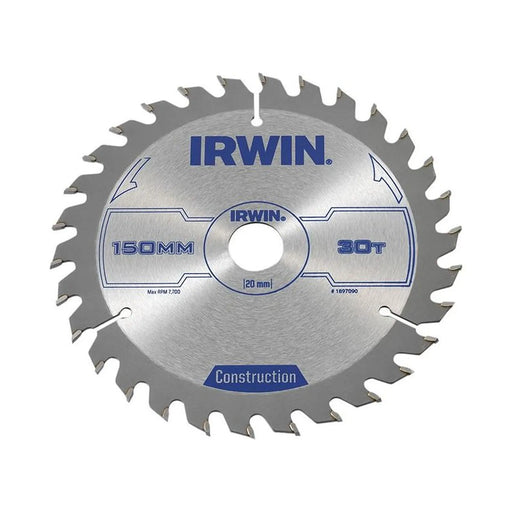 Irwin® Construction Circular Saw Blade 150 x 20mm x 30T ATB