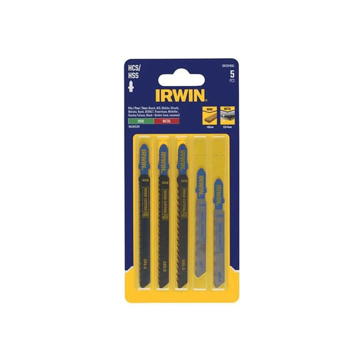 Irwin® HCS/HSS T-Shank Jigsaw Blade Set, 5 Piece