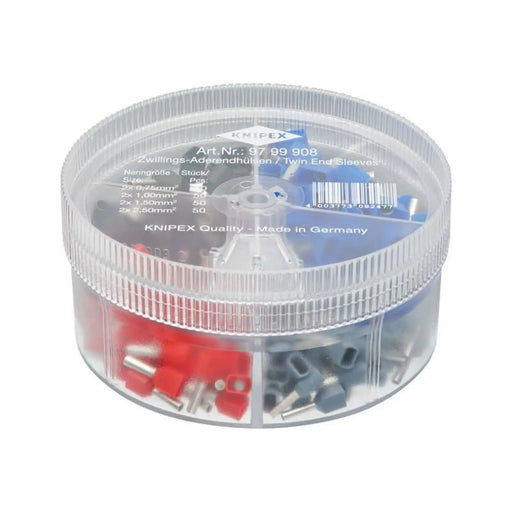 Knipex Insulated Twin Wire Ferrules Assortment Box, 200 Piece