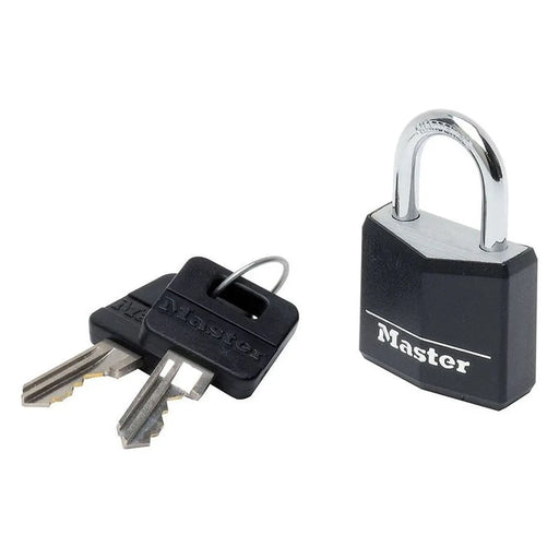 Master Lock Aluminium Black Vinyl Cover 30mm Padlock 4-Pin