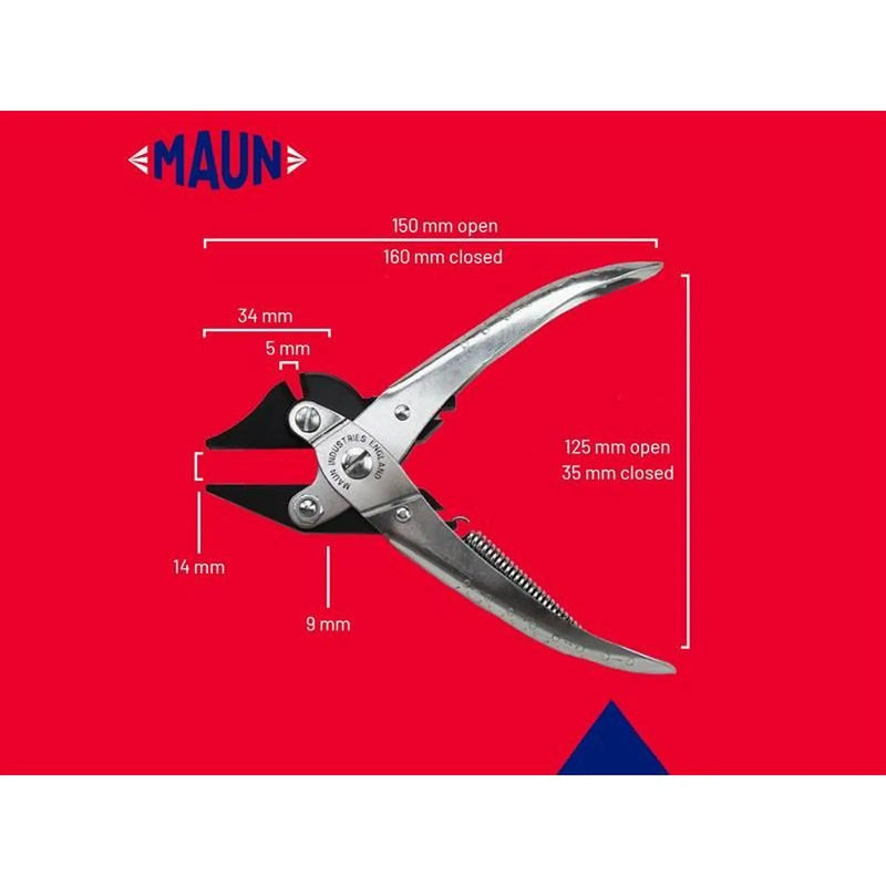 Maun Side Cutter Parallel Pliers with Return Spring 160mm