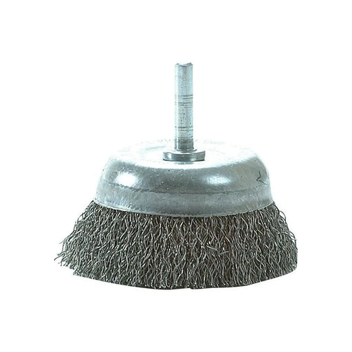 Lessmann DIY Cup Brush with Shank 75mm, 0.35 Steel Wire
