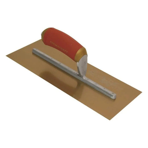 Marshalltown MPB1GSD Pre-Worn PermaShape® Finishing Gold S/S Trowel DuraSoft® 11 x 4.1/2in
