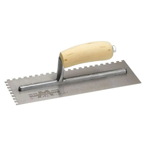 Marshalltown M702S Notched Trowel Square 1/4in Wooden Handle 11 x 4.1/2in