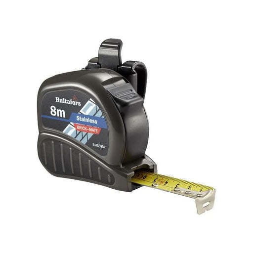 Hultafors BMSS8M Brick-Mate Stainless Steel Pocket Tape 8m (Metric only)