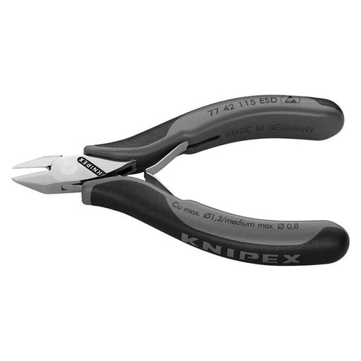 Knipex ESD Electronics Diagonal Cutters - Pointed Head Flush Cut Non Bevelled 115mm