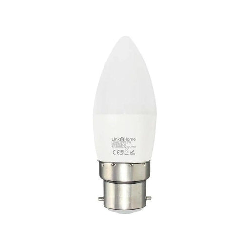 Link2Home Wi-Fi LED BC (B22) Opal Candle Dimmable Bulb, White + RGB 470 lm 5.5W