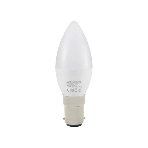 Link2Home Wi-Fi LED SBC (B15) Opal Candle Dimmable Bulb, White + RGB 470 lm 5.5W