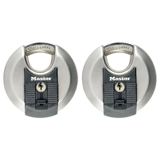 Master Lock Excell™ Stainless Steel Discus 70mm Padlock Keyed Alike x 2