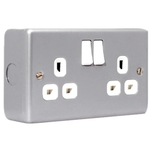Masterplug Metal Clad Switched Socket 2-Gang 13A