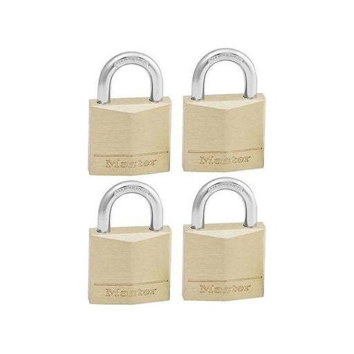 Master Lock Solid Brass 30mm Padlock 4-Pin - Keyed Alike x 4