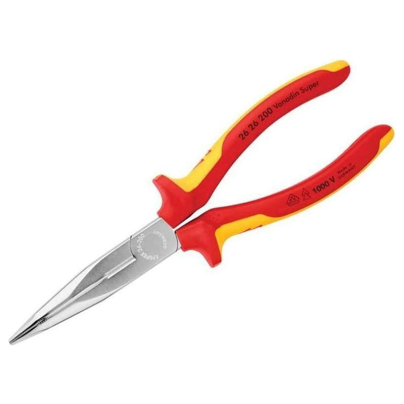 Knipex VDE Long Bent Snipe Nose Side Cutting Pliers 200mm