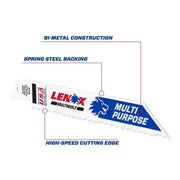 Lenox MultiWolf Wave Edge Reciprocating Saw Blade 152 x 19 x 0.9mm 10 TPI (Pack 25)