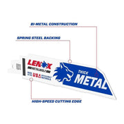 Lenox MultiWolf Wave Edge Reciprocating Saw Blade 152 x 25 x 1.1mm 14 TPI (Pack 5)