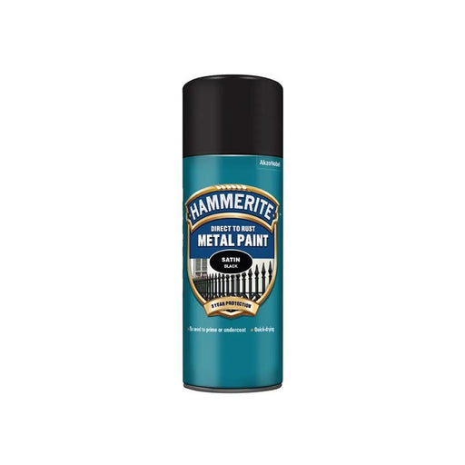 Hammerite Direct to Rust Smooth Finish Aerosol Satin Black 400ml