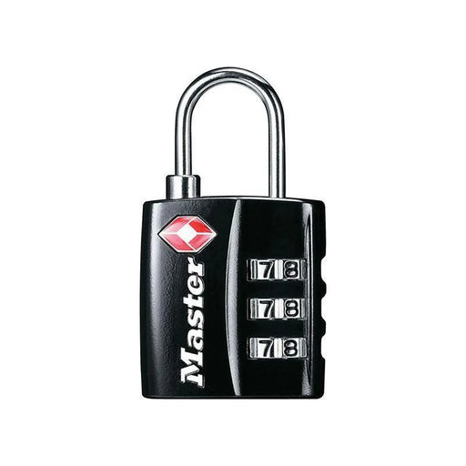 Master Lock TSA 3-Digit Combination Black Finish 30mm Padlock