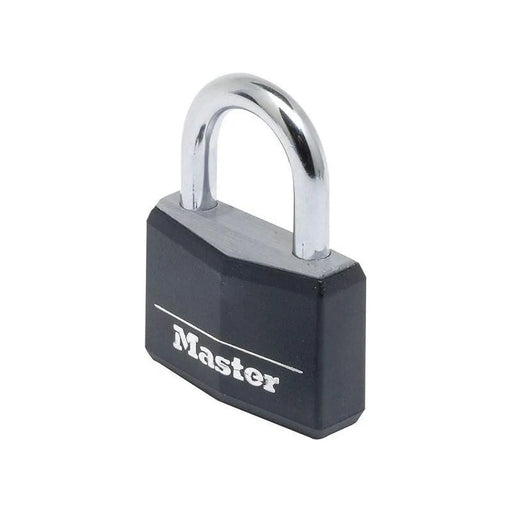 Master Lock Aluminium Black Vinyl Cover 50mm Padlock 4-Pin