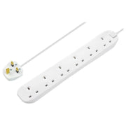 Masterplug Extension Lead 240V 6-Gang 13A White 2m