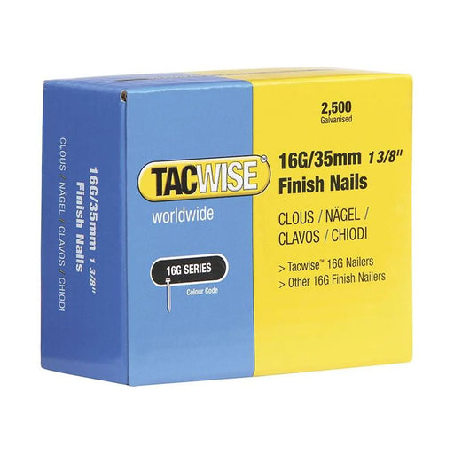 Tacwise 16 Gauge Straight Finish Nails 25mm (Pack 2500)