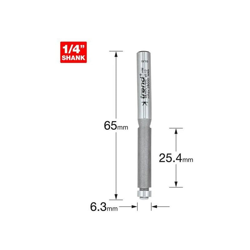 Trend 46/07 x 1/4 TCT 90° Template Profiler 6.3 x 25.4mm