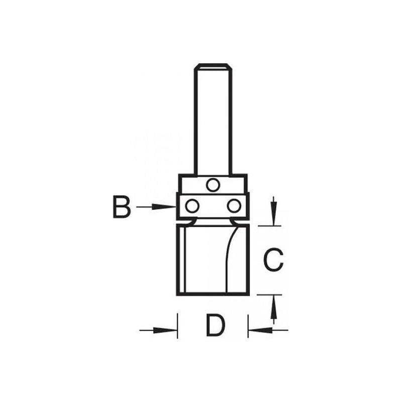 Trend 46/91 x 1/4 TCT 90° Shank Mounted Template Profiler 12.7 x 9.5mm