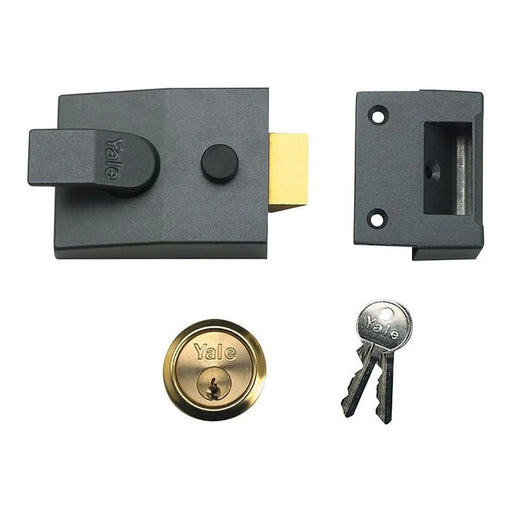 Yale Locks 89 Deadlock Nightlatch 60mm Backset DMG Finish Satin Chrome Cylinder Box