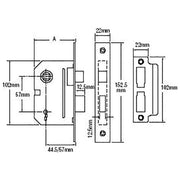 Yale Locks PM246 Internal 2 Lever Mortice Sashlock Polished Chrome 67mm 2.5in
