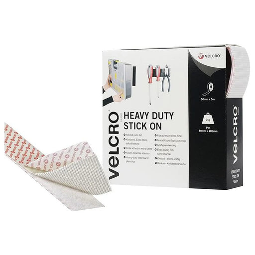Velcro® Brand VELCRO® Brand Heavy-Duty Stick On Tape 50mm x 5m White