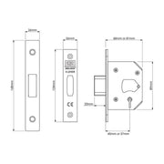 Union StrongBOLT 2105S Polished Brass 5 Lever Mortice Deadlock Visi 68mm 2.5in