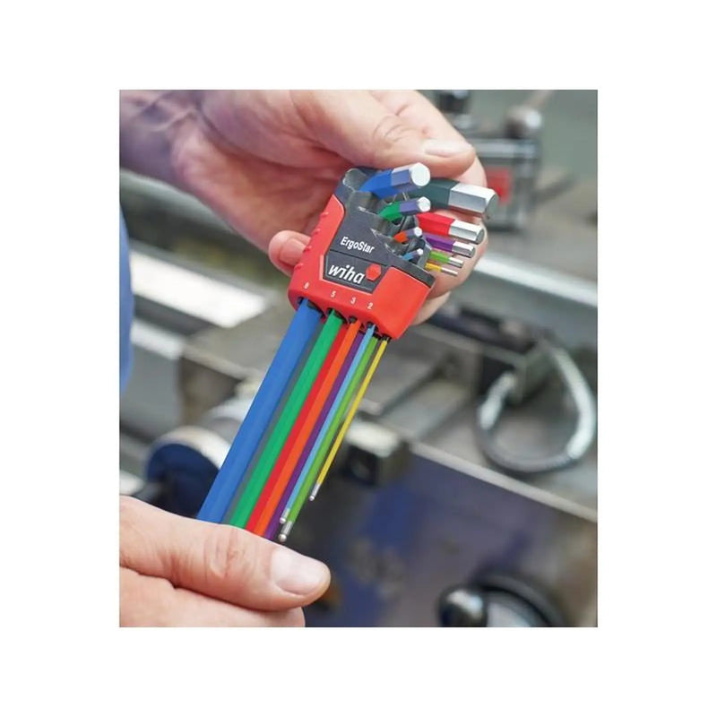 Wiha ErgoStar Colour Hex Ball End L-key Set, 9 Piece