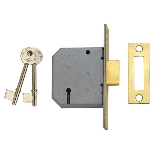 Union 2177 3 Lever Mortice Deadlock Satin Chrome 77.5mm 3in Box