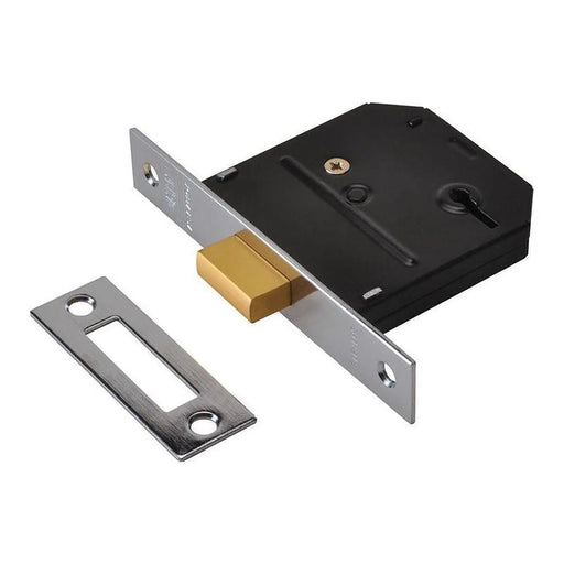 Union ES-DL Essentials 3 Lever Mortice Deadlock Polished Brass 65mm 2.5in Visi