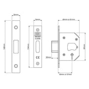 Union StrongBOLT 2105S Polished Brass 5 Lever Mortice Deadlock Visi 81mm 3in