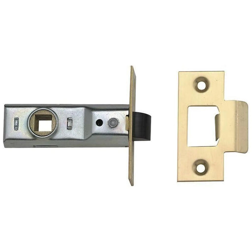Union Tubular Mortice Latch 2648 Polished Brass 64mm 2.5in Visi