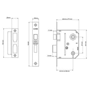 Union ES-SL Essentials 3 Lever Mortice Sashlock Polished Brass 79mm 3in Visi