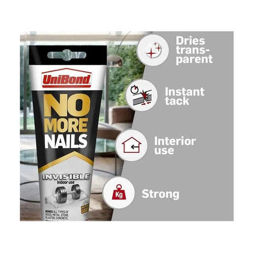 Unibond No More Nails Invisible Grab Adhesive Tube 184g