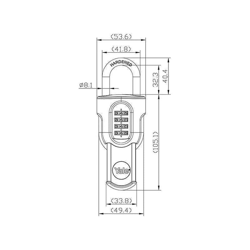 Yale Locks Combi Padlock with Slide Cover 50mm