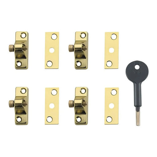 Yale Locks 8K118 Economy Window Lock Electro Brass Finish Pack of 4 Visi