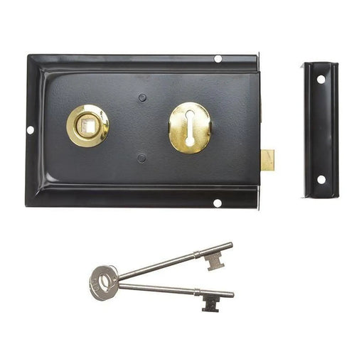 Yale Locks P334 Rim Lock Black Finish 156 x 104mm Visi