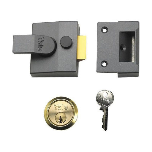 Yale Locks P85 Deadlocking Nightlatch 40mm Backset Brasslux Finish Visi