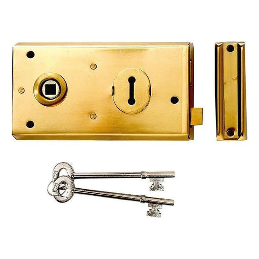 Yale Locks P401 Rim Lock Polished Brass Finish 138 x 76mm Visi