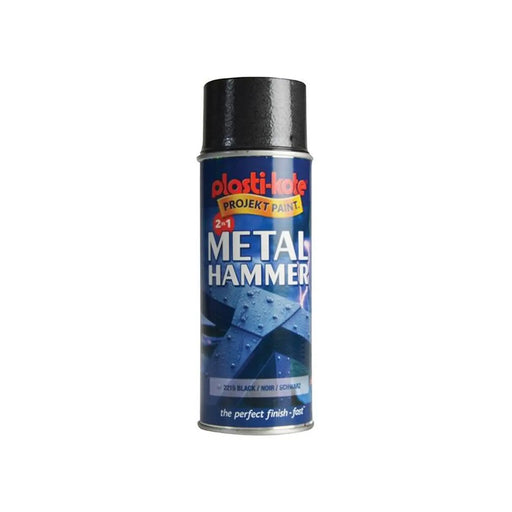 Plastikote Metal Paint Hammer Spray Black 400ml