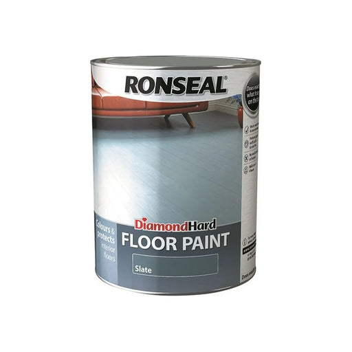 Ronseal Diamond Hard Floor Paint Satin Slate 5 litre