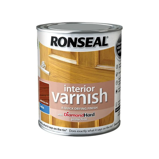Ronseal Interior Varnish Quick Dry Satin Medium Oak 250ml
