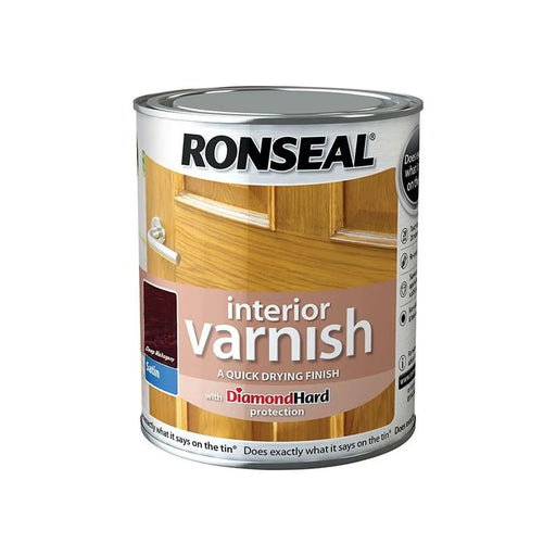 Ronseal Interior Varnish Quick Dry Satin Deep Mahogany 250ml
