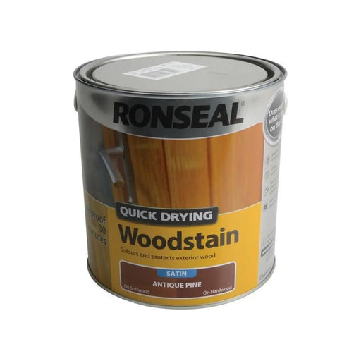 Ronseal Quick Drying Woodstain Satin Antique Pine 2.5 litre
