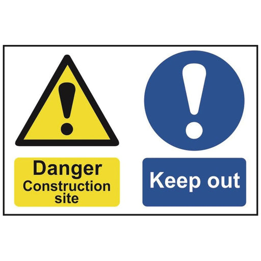 Scan Danger Construction Site Keep Out - PVC Sign 600 x 400mm