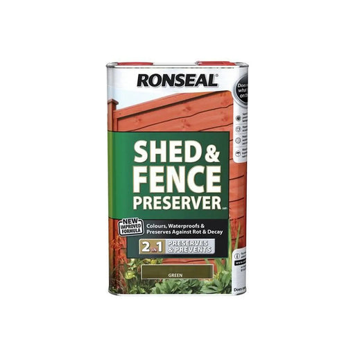 Ronseal Shed & Fence Preserver Green 5 litre