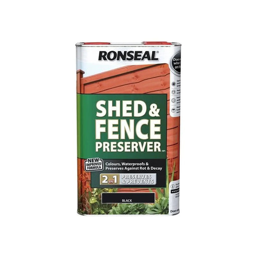 Ronseal Shed & Fence Preserver Black 5 litre